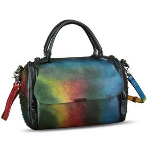 Skull Bag Bag Strap Handbags For Punk Rivet Top Handle Satchel Pu Textured